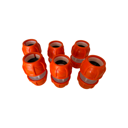 Lot of 6 (Orange) Clear Lock Coupler 1.50" (1-1/2) similar Dura-Line #20005663