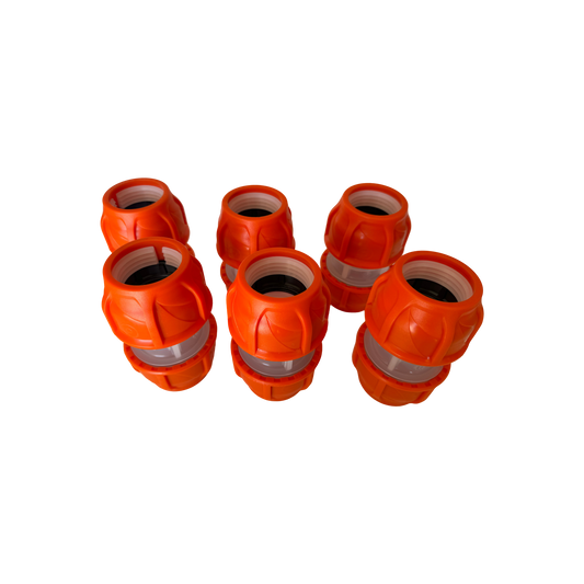 Lot of 6 (Orange) Clear Lock Coupler 1.50" (1-1/2) similar Dura-Line #20005663