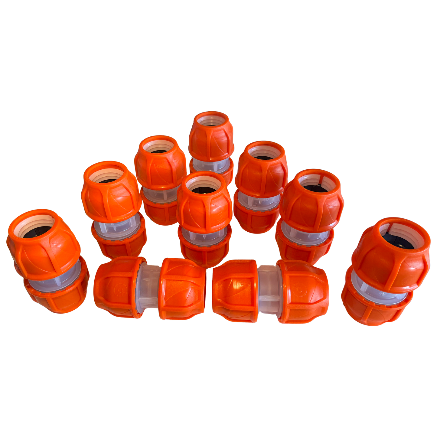 Lot of 10 (Orange) Clear Lock Coupler 1.25" (1-3/4) similar Dura-Line #20005096