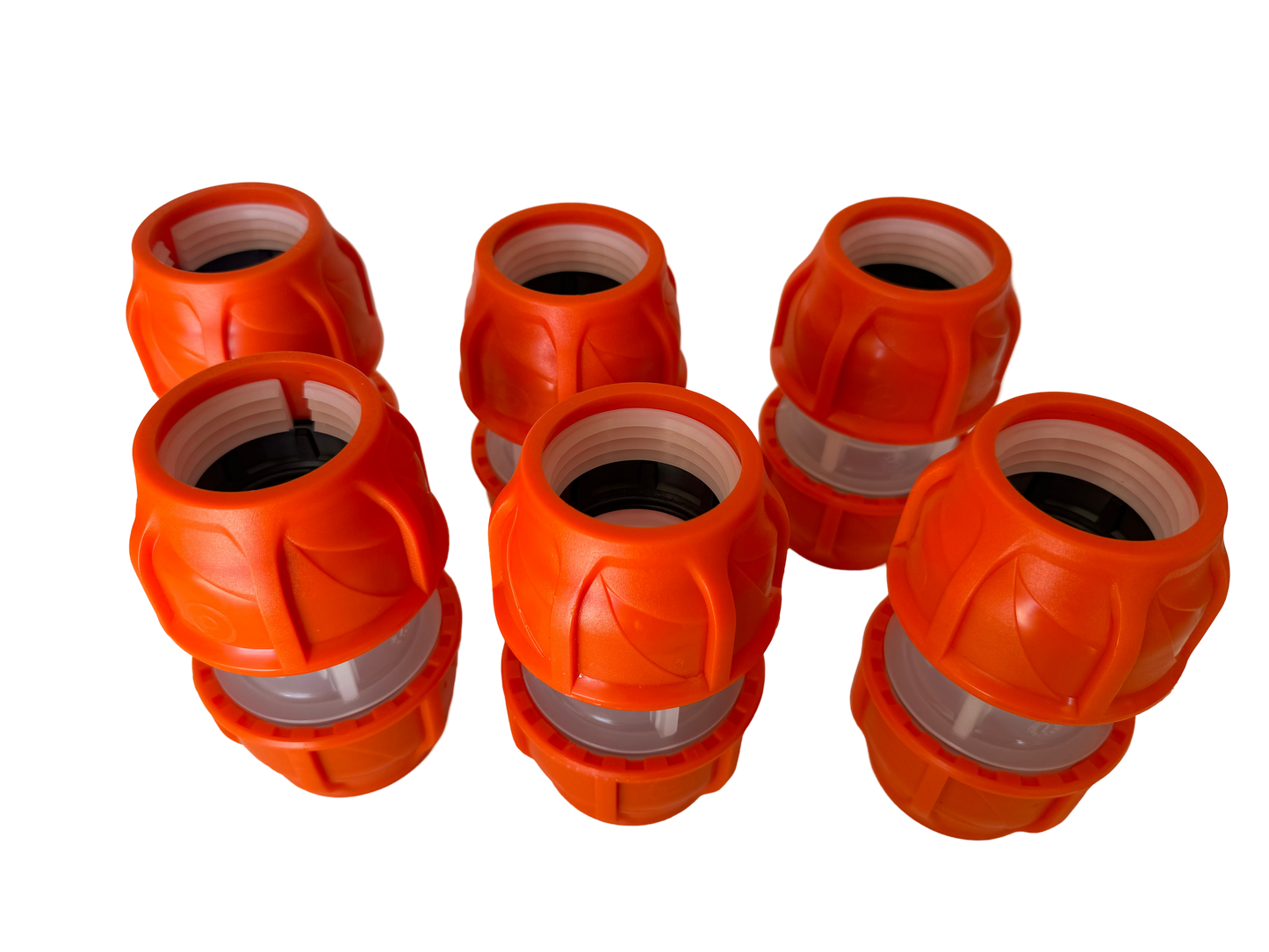 Lot of 6 (Orange) Clear Lock Coupler 1.50" (1-1/2) similar Dura-Line #20005663